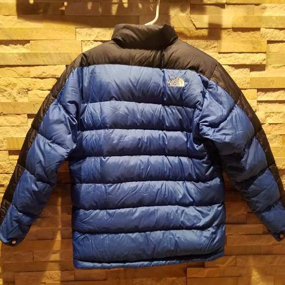 North Face Mens Small Blue Puffer Jacket Goose Down Winter Heavy Coat Ski Black - Picture 5 of 5